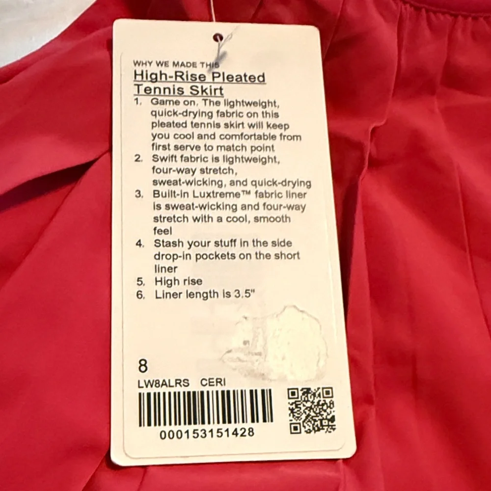 lululemon athletica Pleated Active Skirt - Bright Pink